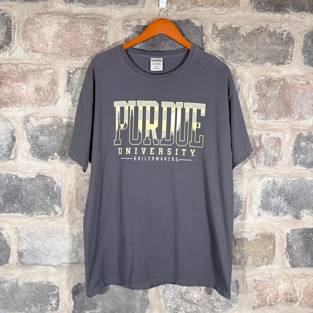 Comfort‎ Wash Purdue University Boilermakers Gray T Shirt Men's Large Cotton